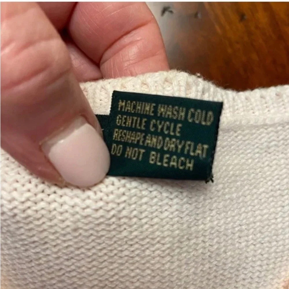 Vintage J Crew Pale Pink Cotton Crew Neck Sweater; Short Sleeves; Perfect; Med - Picture 3 of 11